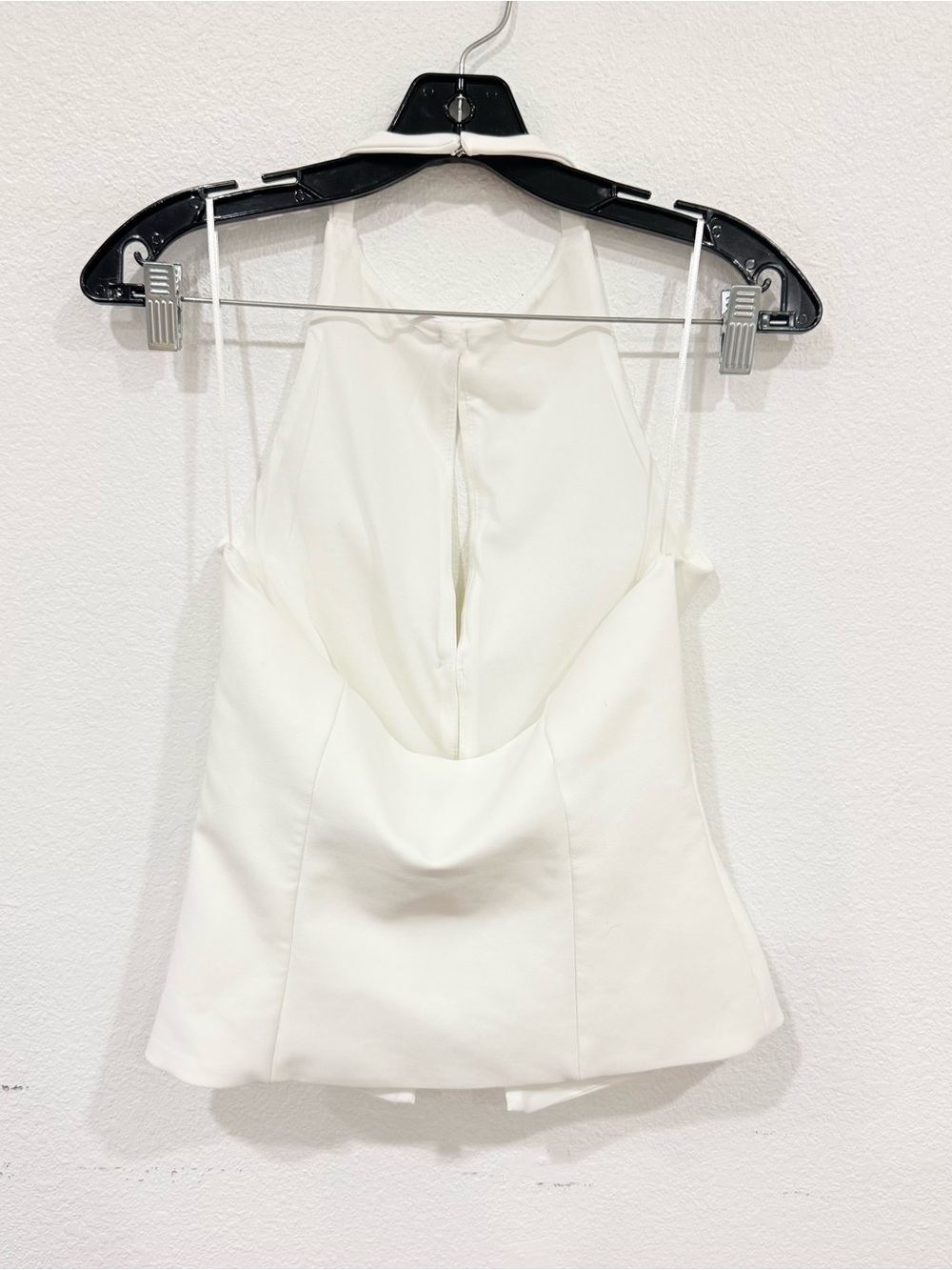 Zara White Fitted Halter Top Summer Bridal Vacation Women’s Size Small - Picture 3 of 4